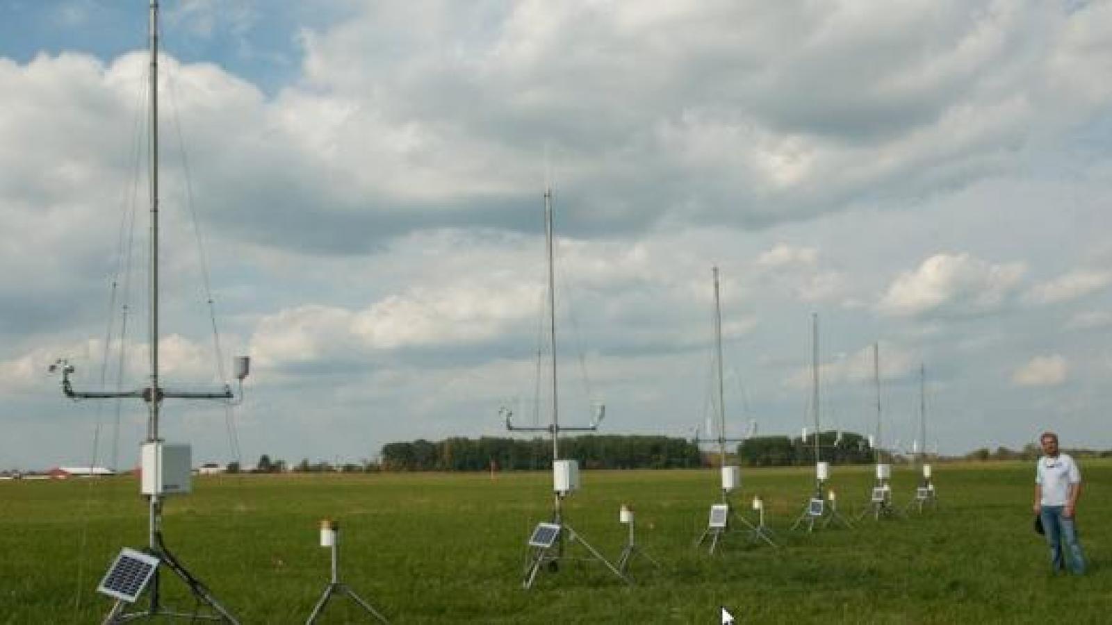 Weather instruments in the field