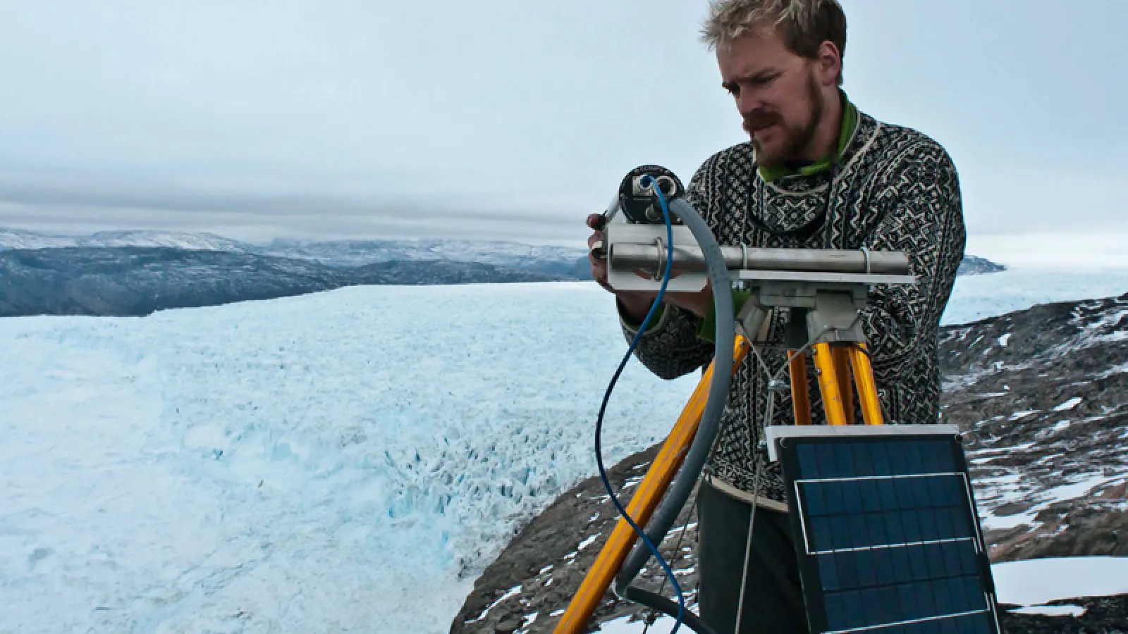 Dr. Box setting up meteorological instruments