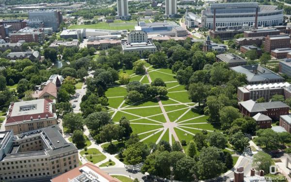 Aerial shot of OSU campus