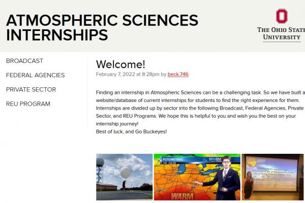 Atmospheric Sciences Internships | Atmospheric Sciences Program