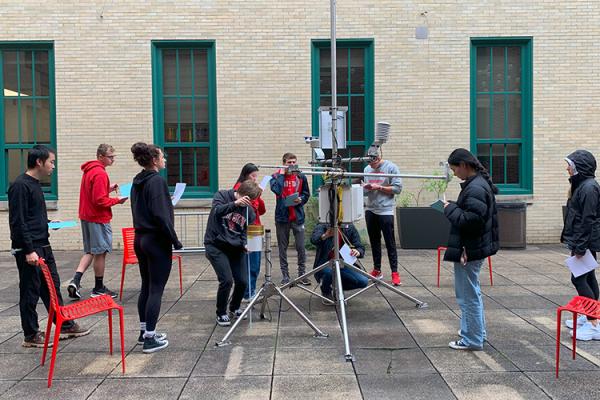 Students in GEOG 5922 - Microclimatological Measurements doing field work